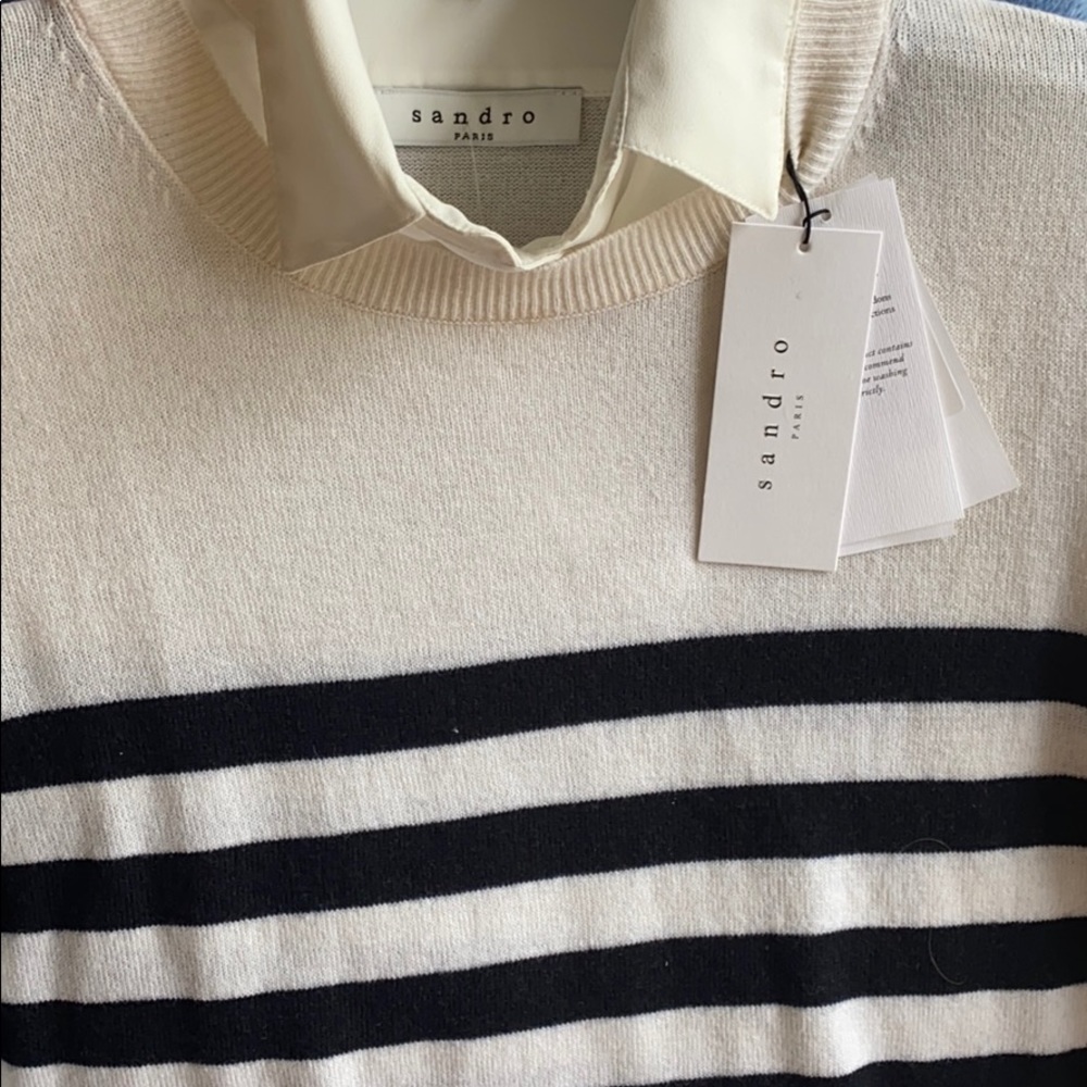 Sandro Paris Combination Sweater New With Tags - Picture 2 of 5